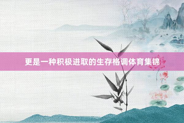 更是一种积极进取的生存格调体育集锦