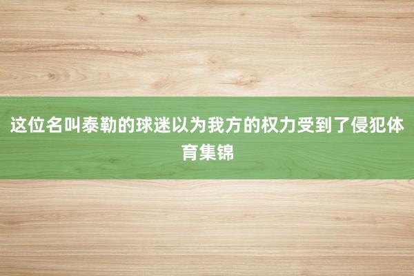 这位名叫泰勒的球迷以为我方的权力受到了侵犯体育集锦