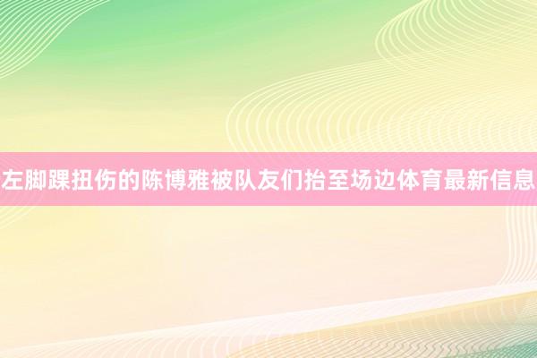 左脚踝扭伤的陈博雅被队友们抬至场边体育最新信息