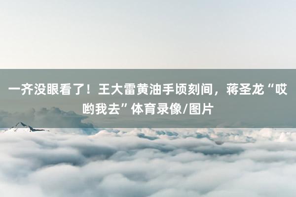 一齐没眼看了！王大雷黄油手顷刻间，蒋圣龙“哎哟我去”体育录像/图片