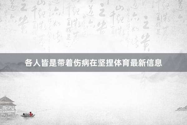 各人皆是带着伤病在坚捏体育最新信息