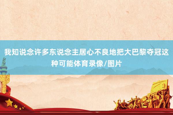 我知说念许多东说念主居心不良地把大巴黎夺冠这种可能体育录像/图片