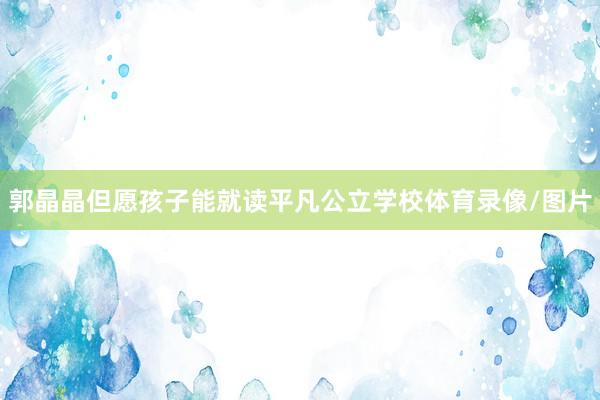 郭晶晶但愿孩子能就读平凡公立学校体育录像/图片