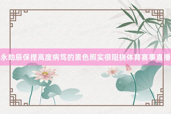 永劫辰保捏高度病笃的景色照实很阻挠体育赛事直播