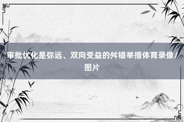 审批优化是弥远、双向受益的舛错举措体育录像/图片