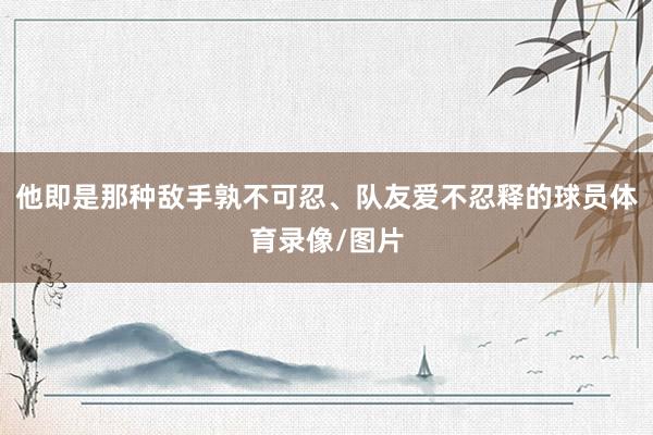 他即是那种敌手孰不可忍、队友爱不忍释的球员体育录像/图片