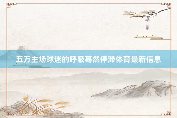 五万主场球迷的呼吸蓦然停滞体育最新信息