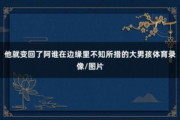 他就变回了阿谁在边缘里不知所措的大男孩体育录像/图片