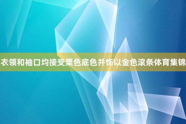 衣领和袖口均接受栗色底色并饰以金色滚条体育集锦