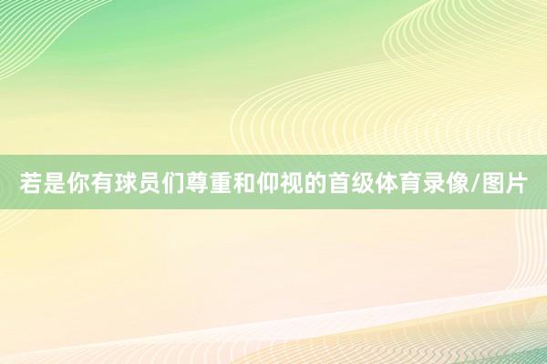 若是你有球员们尊重和仰视的首级体育录像/图片